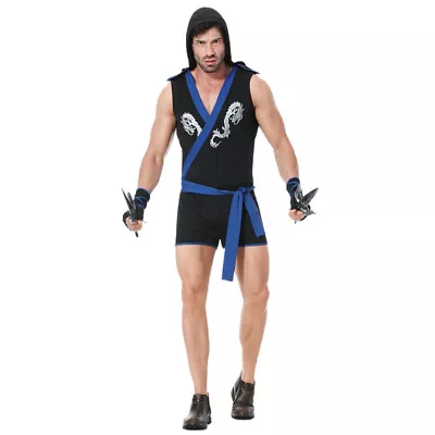 Halloween Jumpsuit Men's Cosplay Ninja Suit Hokkaido Samurai Suit Adult • $49.96