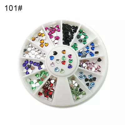 A Box Of Sparkling Nail Art Decorative Stickers With Love Shaped Rhinestones - • $1.25