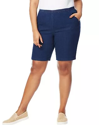 Just My Size JMS 29357 Stretch Denim 2-Pocket Pull-On Shorts NEW!! • $16.96
