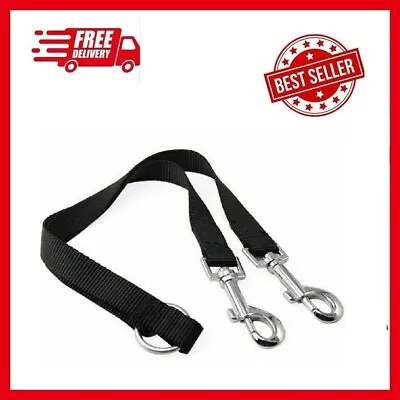 Duplex Double Dog Coupler Twin Lead Two Pet Dogs Collar Walking 2 Way Leash Walk • £4.25