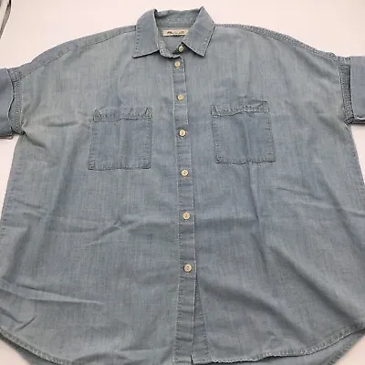 Madewell Chambray Button Front Top Lightweight Pocket Shirt Small • $10.39