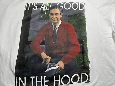 Mister Rogers Neighborhood Shirt Mens It's All Good In The Hood White 3XL 1990's • $11.95