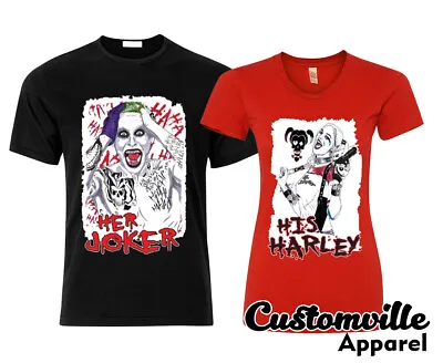 🔥 Her Joker His Harley Couple Matching T-shirts Cute Quinn His Hers Squad Shirt • $14.95
