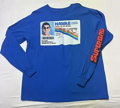 Superbad McLovin Long Sleeve Movie Promo Shirt Blue Men Large 🔥 • $12.95