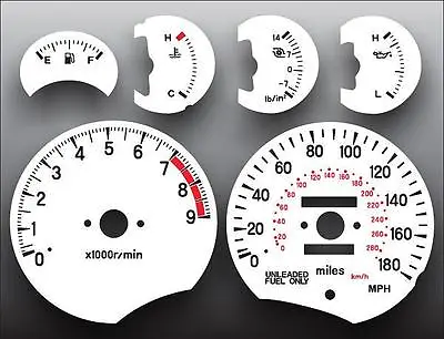 White Face Gauges For 1991-1993 Mitsubishi 3000GT 180 Mph VR4 • $27.99