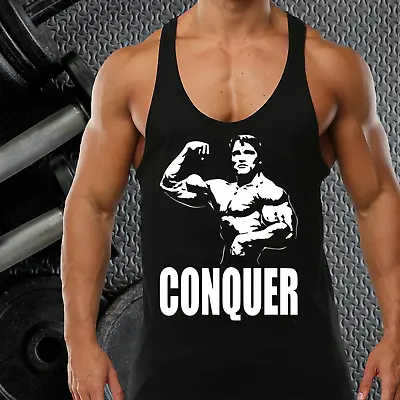 £7.99 • Buy Conquer Gym Vest Stringer Bodybuilding Muscle Training Top Fitness Singlet