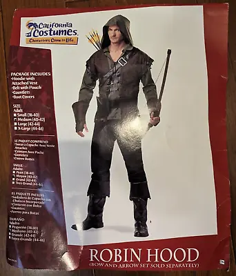 Renaissance Robin Hood Arrow Adult Men's Halloween Costume Size M Medium 40-42 • $19