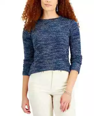 MSRP $50 Style Co Candy Space-Dyed Sweater Spacedye Blue Size Petite Medium • $15.59