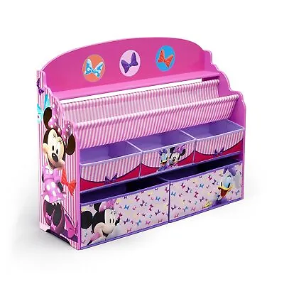 Wooden Kids Delta Children Deluxe Book Toy Organizer Disney Minnie Mouse Storage • $63.32