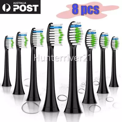 $26.99 • Buy BLACK 8 Philips Sonicare Diamond Clean Toothbrush Brush Heads Replacement HX6064