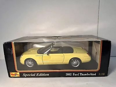 Maisto 2002 Ford Thunderbird Show Car Convertible Yellow 1:18 Diecast • $15
