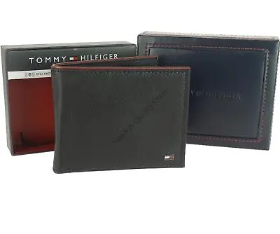 £26.99 • Buy Authentic Tommy Hilfiger Boxed Leather Wallet RFID Protection Bi Fold Black