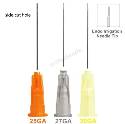 Dental Endo Irrigation Needle Syringe Tips Disposable Side Cut Hole 25G 27G 30G • $4.27