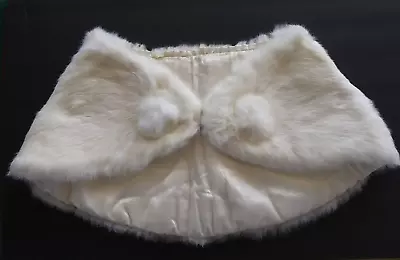 Vintage White Ivory Rabbit Fur Bridal capelet Stole Wrap shrug From The 1950s • $64.99