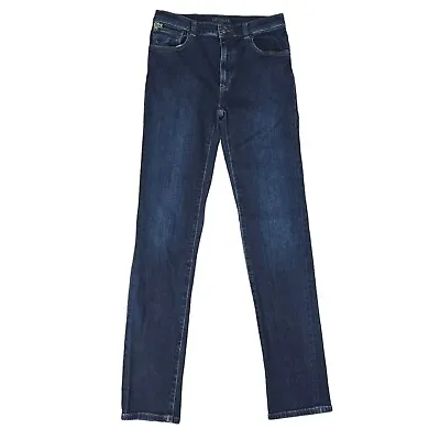 Lacoste Womens High Waist Jeans Size 14 (W28 L31) Blue Denim Skinny Fit Stretch • £19.99