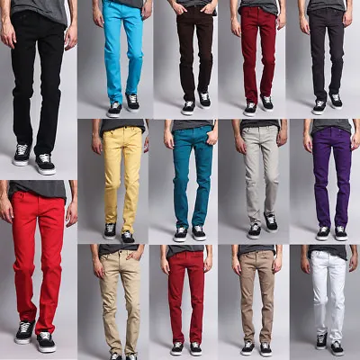 Victorious Men's Skinny Fit Jeans Stretch Colored Pants   DL937 - FREE SHIP • $32.95