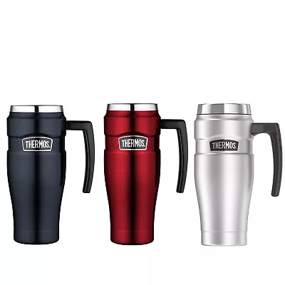 New THERMOS Stainless King S/Steel Vacuum Insulated Travel Mug 470ml With Handle • $42.65