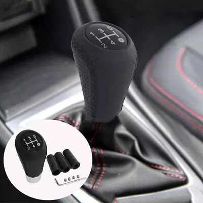 Black Leather Shift Knob 5-Speed For Car Manual Round Gear Stick Shifter Lever • $13.99