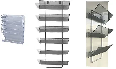 £11.99 • Buy Mesh Wall Literature Holder Magazine Hanging File 3/5/6 Tier Home/Office Use