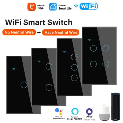 1/2/3 Gang WiFi Smart Light Switch Home Touch Light Wall Panel For Alexa Google • $23.98