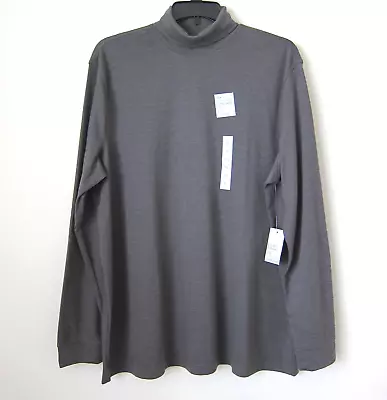 Croft&Barrow Long Sleeve Turtleneck Men XXL 2XL Gray Easy Care T-Shirt Sweater • $17.59