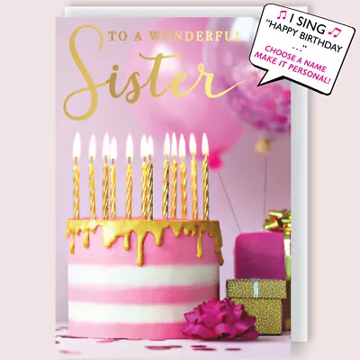 Wonderful Sister Musical Birthday Card Singing Happy Birthday To You Smelly Sist • £6.99