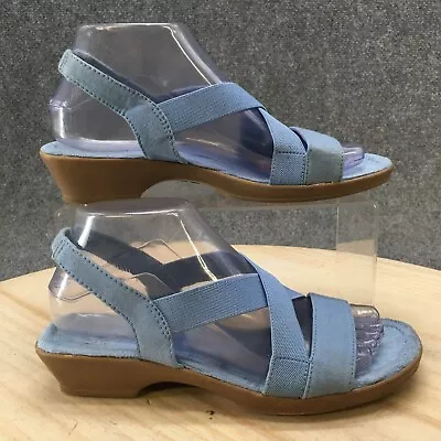 Mootsies Tootsies Sandals Womens 7 M Moidarek Cross Strap Slingback Blue Fabric • $17.24