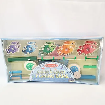Melissa & Doug Catch & Count Fishing Game 2 Magnetic Rods 10 Fish Spinner Bag • $24.99