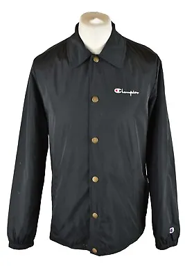 CHAMPION Black Windcheater Jacket Size S Mens Retro Sportswear • £22.50