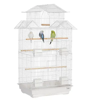 Liberta Cages Jintu White Tall Bird Cage For Budgies Cockatiel **No Perches** • £39.99