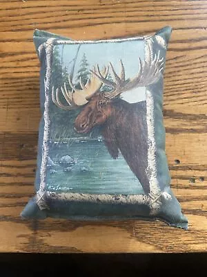 Small Decorative Moose Pillow 5 X 7 Inches Cabin Northwoods Theme • $5