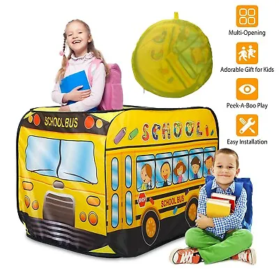 $29.49 • Buy School Bus Kids Play Tent Playhouse Indoor Outdoor Pop Up Play Pretend Vehicle