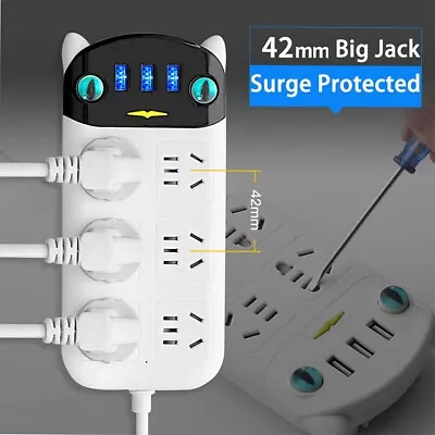 AU USB 6 Way Outlet Socket Charger Ports Cat Charging Power Board Protector • $19.47