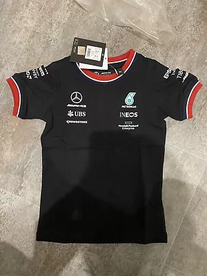 Mercedes Amg Petronas F1 2023 Team Driver Tee Kids – Black - XXXS 92cm • £10