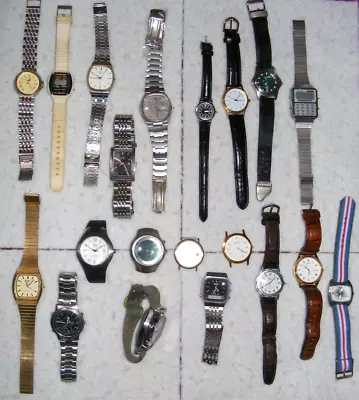 Twenty Old Quartz Wrist Watches Not Working For Parts Only. • £4.99