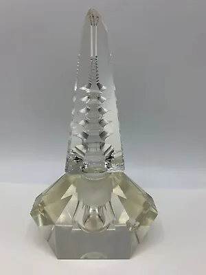 Vintage Glass Perfume Bottle Pagoda Cut On Stopper • $14.99