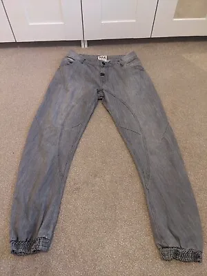 £7.99 • Buy Mens 55 Soul Grey Arc Cuffed Skater Jeans W32,L30