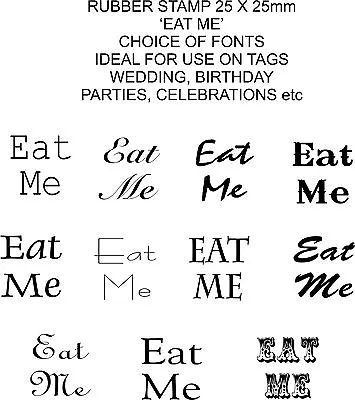 EAT ME Rubber Stamp 25x25mm Wedding Birthday Party Guest Favour Bags Boxes Tags • £8.95