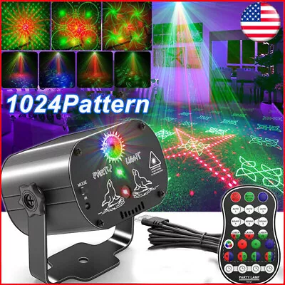 1024Pattern DJ Disco Stage Party Lights Laser Light RGB Strobe Projector &Remote • $17.99