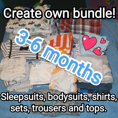 £1.20 • Buy Baby 3-6months Create Own Bundle! Sleepsuits, Bodysuits, Shirts, Tops, Trousers 