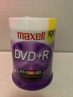 Maxell DVD+R 4.7GB 16X Branded 100-Pack Spindle Sealed Discs • £29