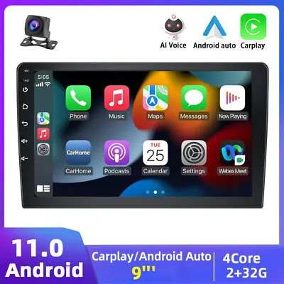 $98.99 • Buy 9  Android 11 For Apple Carplay Car Stereo Radio GPS WiFi 2Din + Back Up Camera