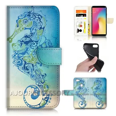 $12.99 • Buy ( For Oppo A73 ) Flip Wallet Case Cover AJ40123 Sea Horse