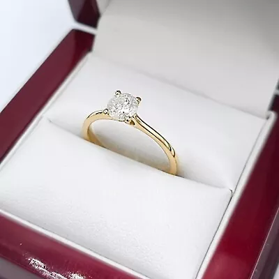 18ct Solid Yellow Gold 2/3 Carat I3 Natural Diamond Solitaire Ring - Size M • £670