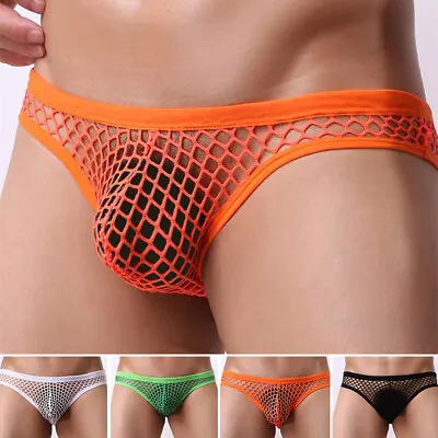 New Mens Mesh See-through Pouch G-string Briefs Underwear T-back Thong V-string • $3.98