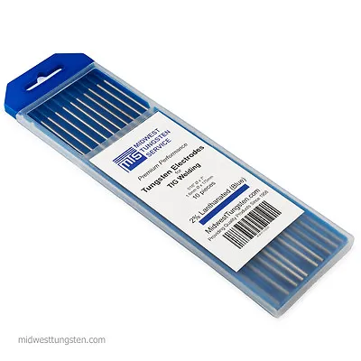 TIG Welding Tungsten Rod Electrodes 2% Lanthanated 1/16” X 7” (Blue WL20) 10PK • $13.99