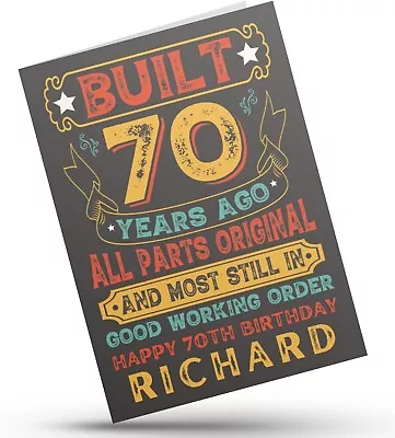Personalised 70th Birthday Card For Him Male Born 1953 Any Name 70 Years Old • £3.79