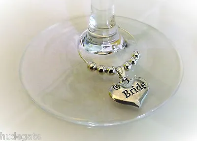 £0.99 • Buy Personalised Wedding Table Decorations - Champagne & Wine Glass Charms Favours