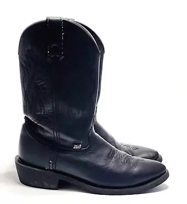 Justin Cowboy Western Work Boots Black Steel Toe ASTM F2413-05 Men’s 10 D • $57.80