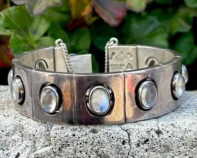 Vintage Antonio Pineda Silver Moonstone Bracelet Modernist 970 Silver • $2250